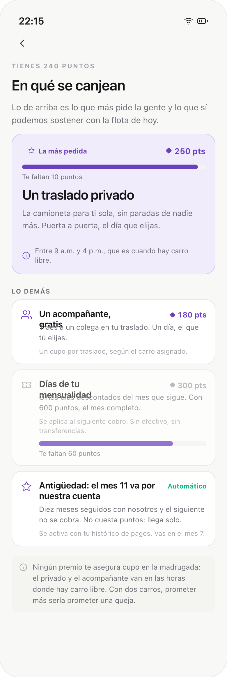 Canje de puntos